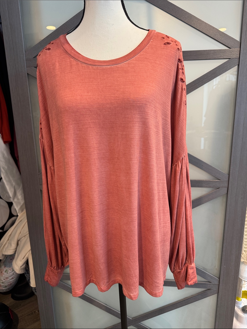 Cupio Dusty Rose Long-Sleeve Knit Top